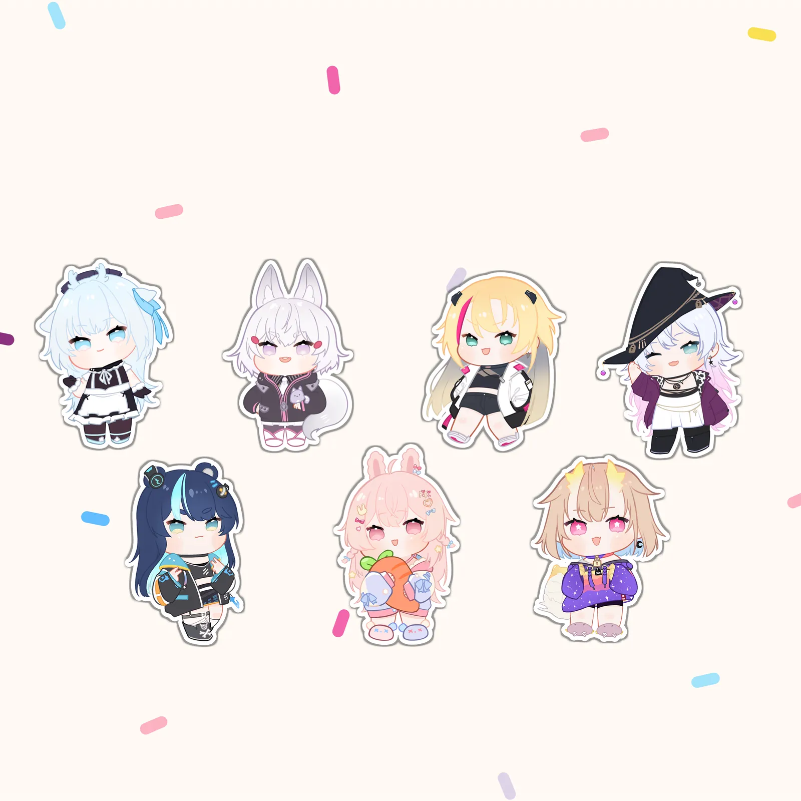 smug Chibi Phase Connect Members Stickers