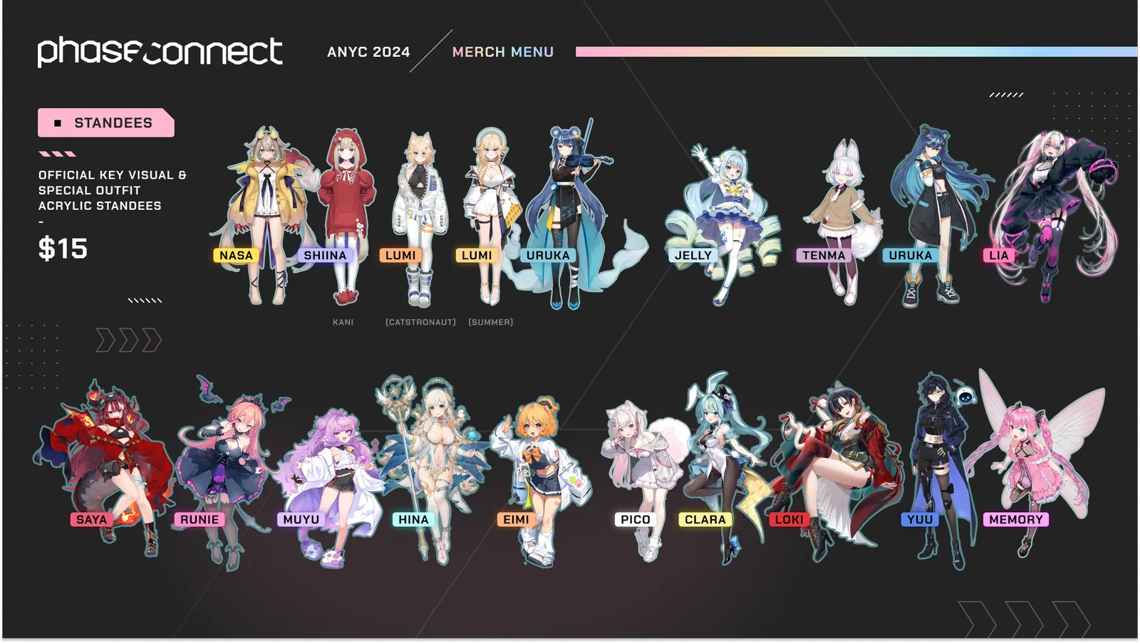 Menu KV Standees