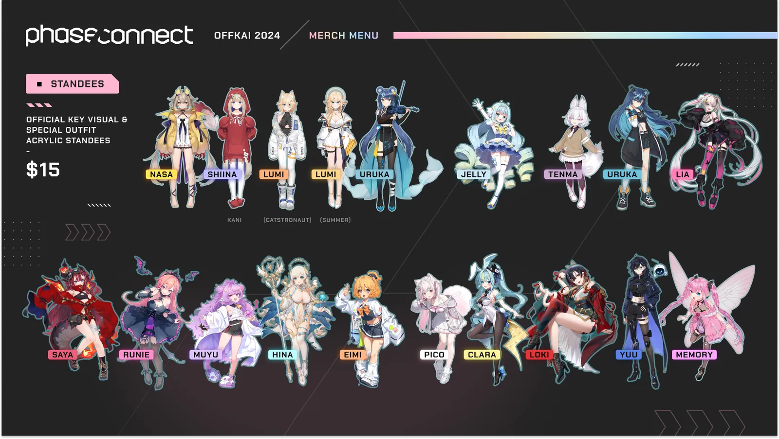 Menu KV Standees