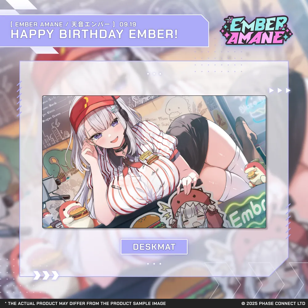 Ember Amane『天音エンバー』Birthday 2025 Celebration - Illustration Deskmat