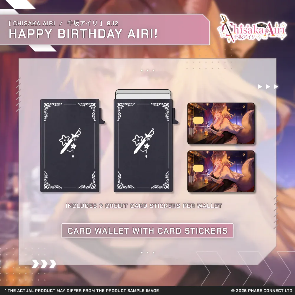 Chisaka Airi『千坂アイリ』Birthday 2026 Celebration - Card Wallet with Card Stickers