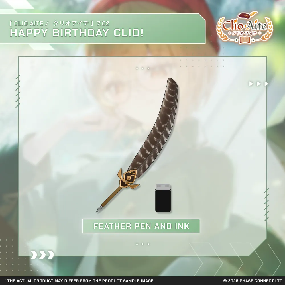 Clio Aite『クリオ・アイテ』Birthday 2026 Celebration - Feather Pen and Ink Set