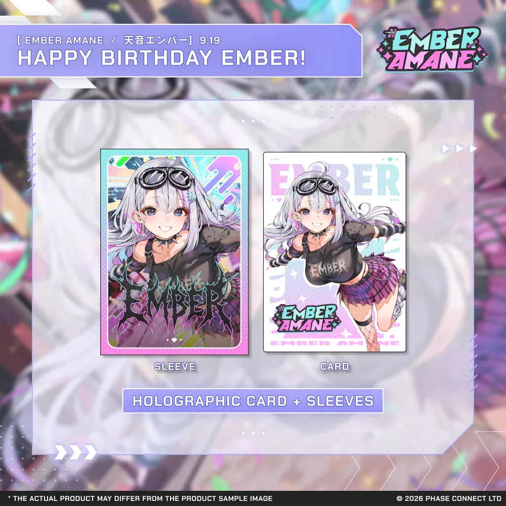 Ember Amane『天音エンバー』Birthday 2026 Celebration - Holographic Card + Sleeves