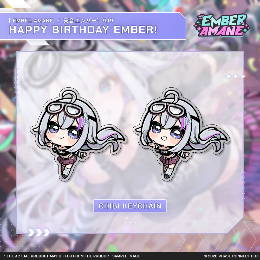 Ember Amane『天音エンバー』Birthday 2026 Celebration - Chibi Keychain