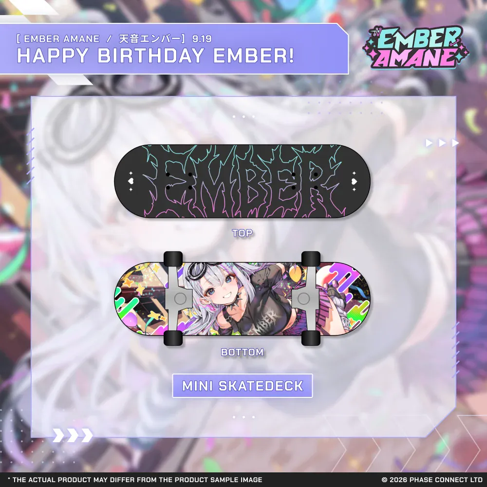 Ember Amane『天音エンバー』Birthday 2026 Celebration - Mini Skatedeck