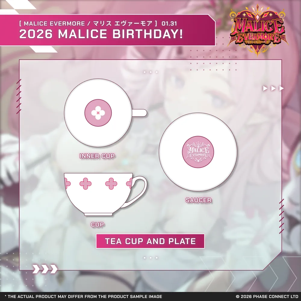 Malice Evermore『マリス・エヴァーモア』Birthday 2026 Celebration - Tea Cup and Plate Set