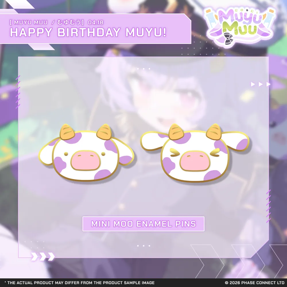 Muyu Muu『むうむゆ』Birthday 2026 Celebration - Mini Moo Enamel Pins