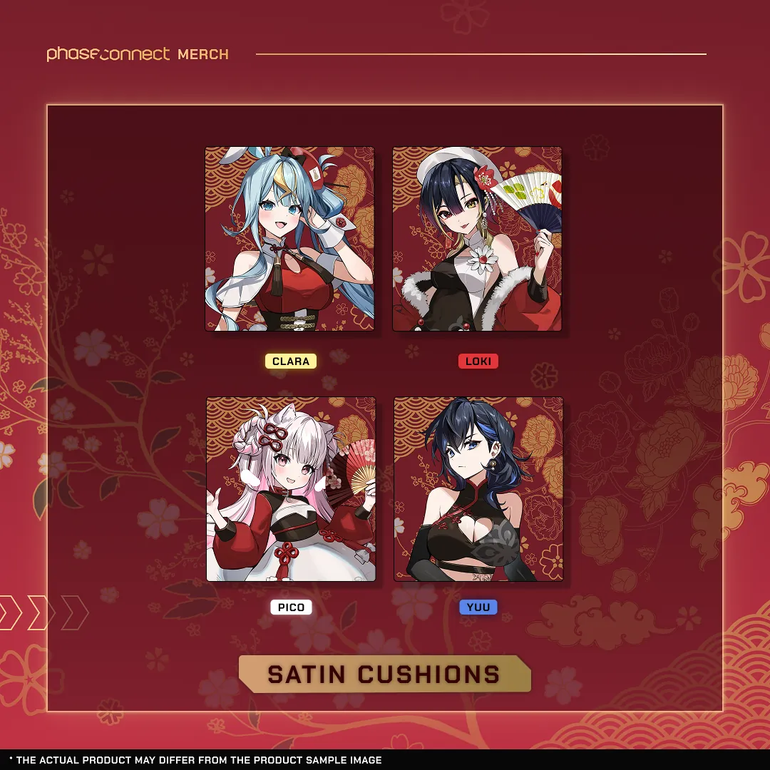 Phase of the Heart: Auspicious Hearts - KALEiDO Satin Cushions