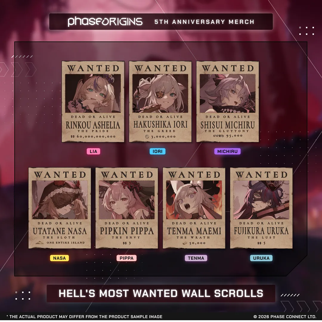 Phase OriginS Fifth Anniversary Collection - Hell's Most Wanted Wall Scrolls