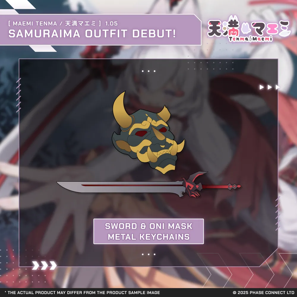 Tenma Maemi『マエミ 天満』Samuraima Outfit Celebration - Sword & Oni Mask Metal Keychains