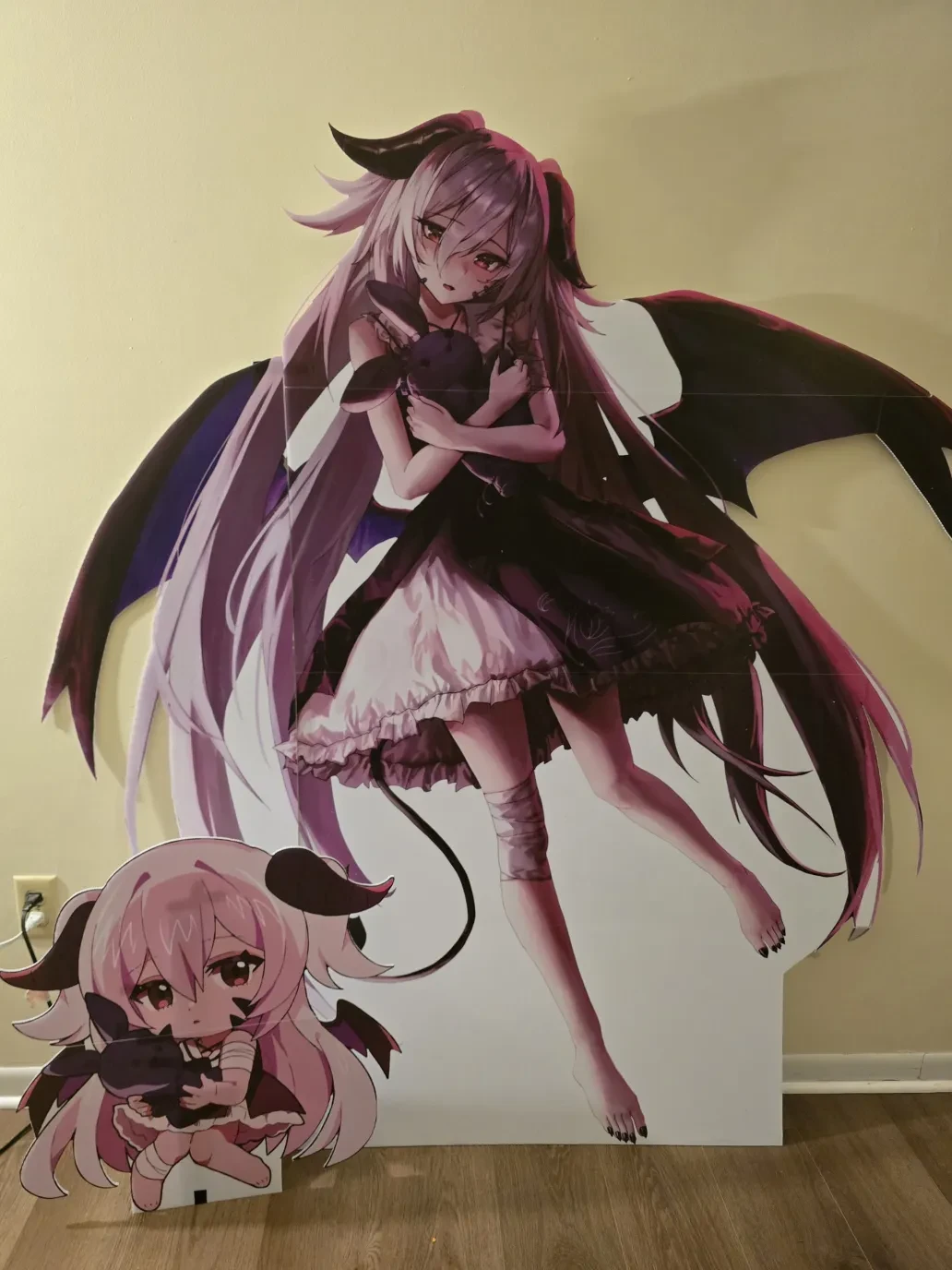 Aiko full-size standee with chibi cutout